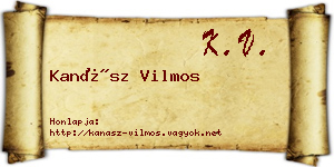 Kanász Vilmos névjegykártya