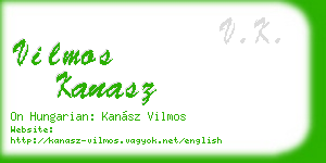 vilmos kanasz business card